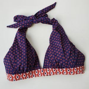 Ann Taylor LOFT halter style bikini top with contrasting band